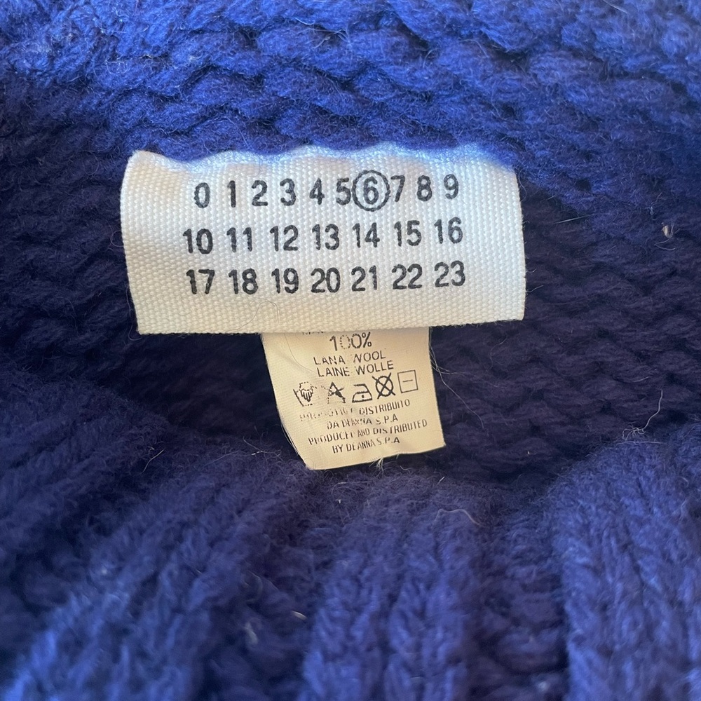 Vintage Margiela MM6 Blue Wool Turtleneck Sweater Miss Deana sz M - Picture 6 of 10